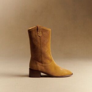 Sezane Real Leather Ankle Boots